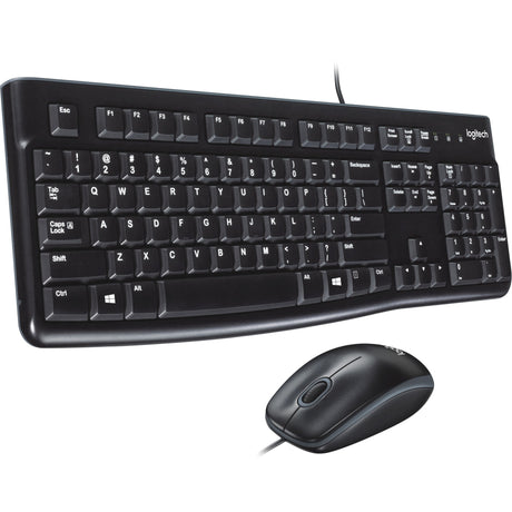 Logitech mk120 desktopset (zwart, eu lay-out (qwerty), rubberdome)