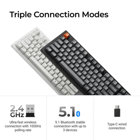 Keychron k10 max-h12 rgb mechanisch toetsenbord (zwart, us lay-out (qwerty), apex red, 100%, rgb leds, osa double-shot pbt, hot swap, usb-c | 2.4 ghz | bluetooth 5.1)