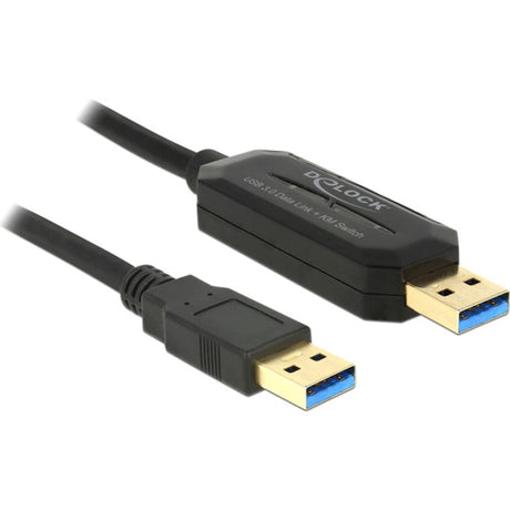 Delock data link + km switch usb 3.0 > usb 3.0 kabel (zwart, 1,5 meter)