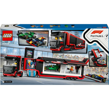 Lego city f1 truck met rb20 en amr24 f1® auto's speelset - 60445