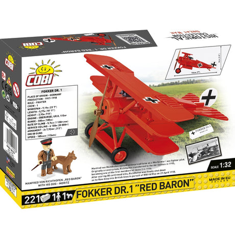 Cobi historical collection - fokker dr.1 red baron constructiespeelgoed (schaal 1:32)
