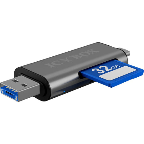 Icy box ib-cr200-c externe cardreader met multi-usb connector kaartlezer (antraciet)