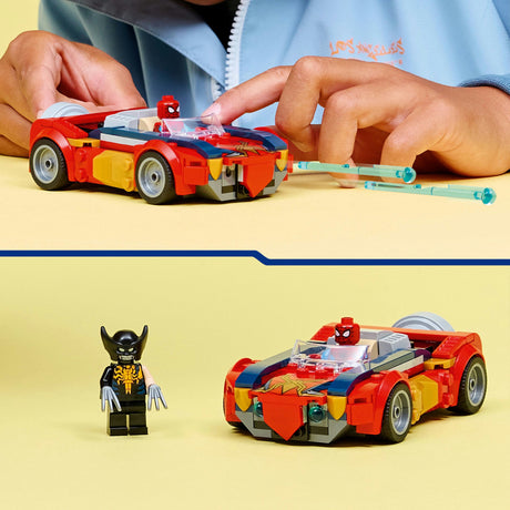 Lego marvel super heroes - spider-man auto vs. venomized wolverine constructiespeelgoed (76336)
