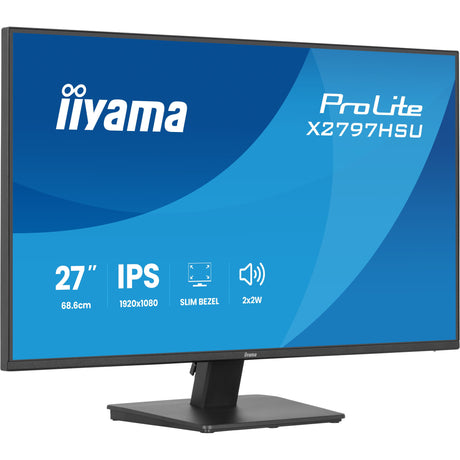 Iiyama prolite x2797hsu-b1 27 monitor (zwart, 1x displayport, 1x hdmi, 2x usb-c, 2x usb-a, 120 hz)