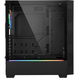 Sharkoon rgb lit 100 midi tower behuizing (zwart | 3x usb-a | rgb | window)