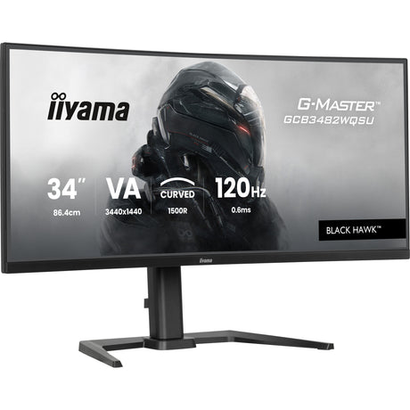 Iiyama g-master black hawk gcb3482wqsu-b1 34 curved ultrawide gaming monitor (zwart, 2x hdmi, displayport, 2x usb-a, usb-b, 2x usb-c, 120 hz)