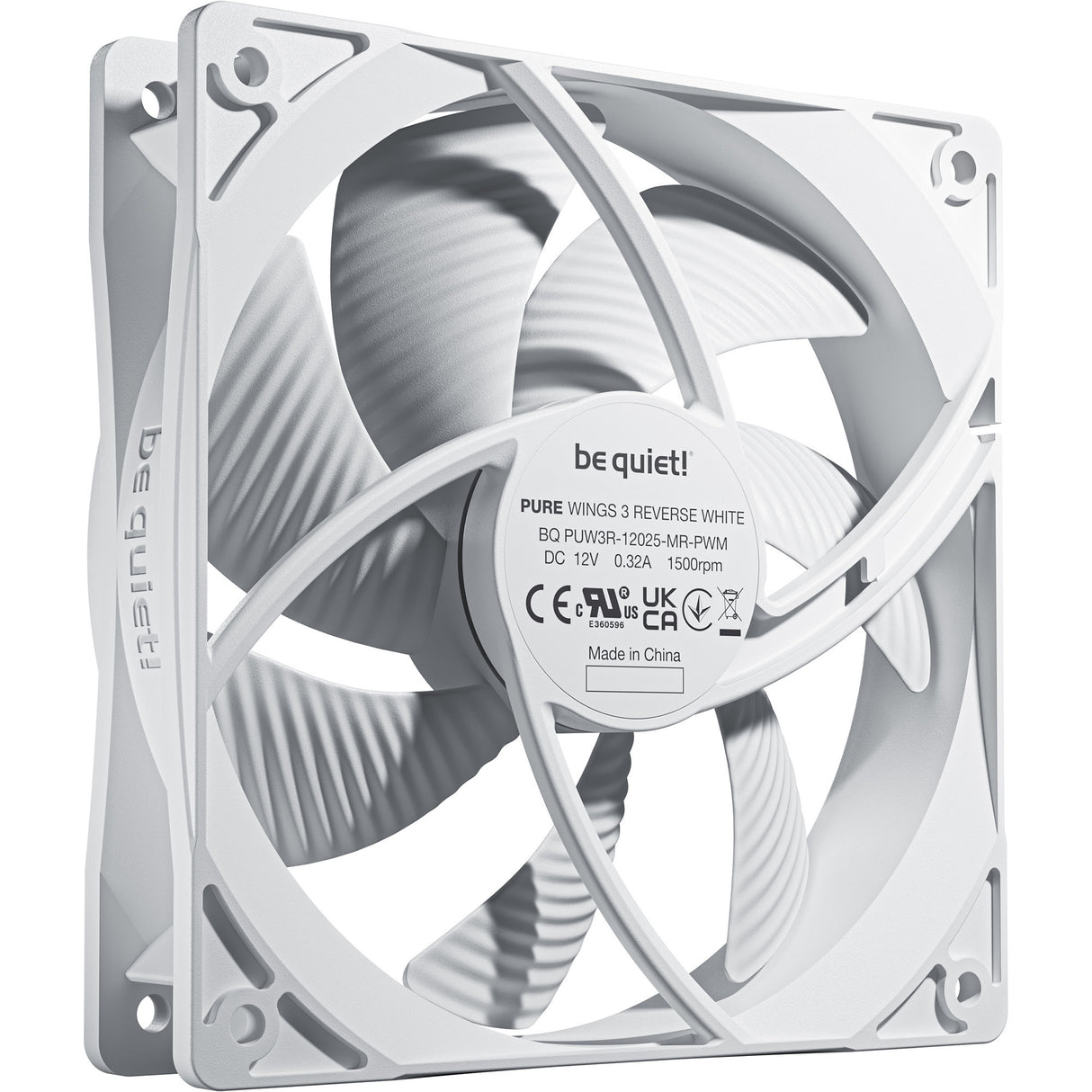 Be quiet! pure wings 3 reverse case fans (wit, 3 stuks, 120 x 120 x 25 mm, pwm)