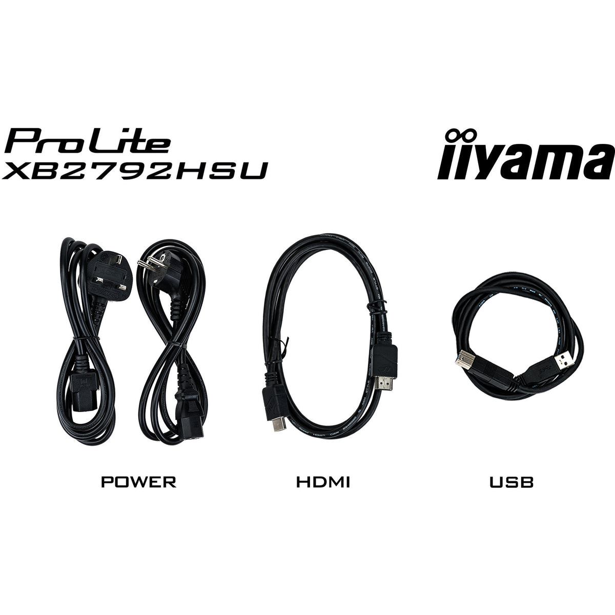 Iiyama prolite xb2792hsu-b1 27 monitor (zwart (mat), 1x displayport, 1x hdmi, 2x usb-a, 120 hz)