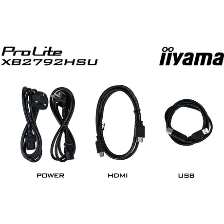 Iiyama prolite xb2792hsu-b1 27 monitor (zwart (mat), 1x displayport, 1x hdmi, 2x usb-a, 120 hz)