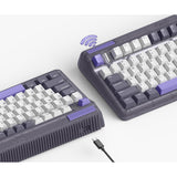 Iqunix og80 lavandin wireless mechanical keyboard (lavendel, us lay-out (qwerty), cherry mx brown, 80% (tkl), hot-swappable, pbt, 2.4ghz | bluetooth 5.1 | usb-c)