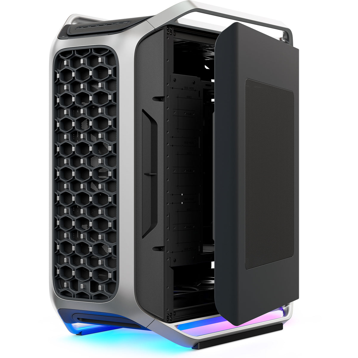 Cooler master cosmos alpha big tower behuizing (zwart zilver | 4x usb-a | 2x usb-c | rgb | tempered glass)
