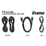 Iiyama prolite t2452msc-b1ag 23.8 touchscreen monitor (zwart, hdmi, displayport, 2x usb-a)