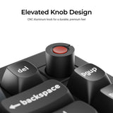 Keychron v1w-d3 8k qmk wired custom mechanical keyboard (zwart, us lay-out (qwerty), super brown, 75%, rgb leds, double-shot pbt, hot swap, 8k, knop)