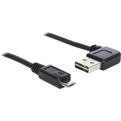 Delock usb 2.0 male left right > micro-b, 3m kabel (zwart, 83384)