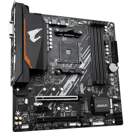 Gigabyte b550m aorus elite socket am4 moederbord (zwart grijs, raid, gb-lan, sound, µatx)