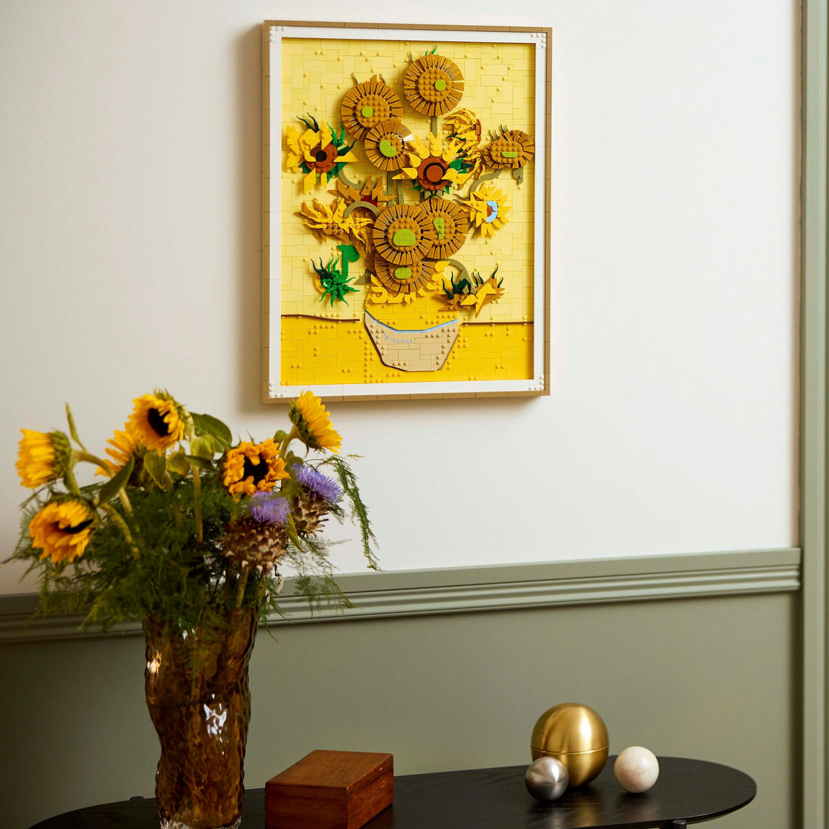 Lego art vincent van gogh – zonnebloemen bouwpakket voor volwassenen en wanddecoratie 31215