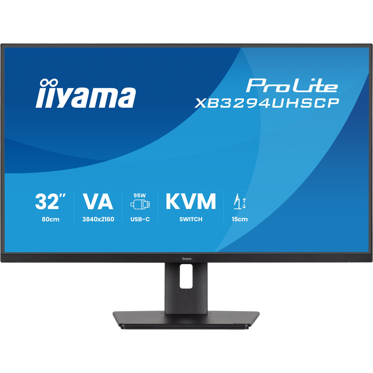 Iiyama prolite xb3294uhscp-b1 31.5 4k ultra hd monitor (zwart, 1x displayport, 2x hdmi, 3x usb-c, 2x usb-a)