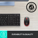Logitech m190 full-size wireless mouse (rood, 1000 dpi)