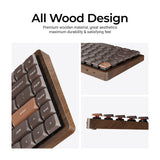 Keychron k3 max-h3w all-wood special edition rgb mechanisch toetsenbord (houtkleur, us lay-out (qwerty), milk pom brown, 75%, rgb leds, double-shot pbt, hot swap, 2.4ghz | bluetooth 5.1 | usb-c)