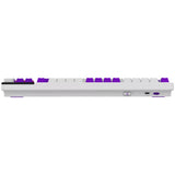Lorgar kbp70tklw rgb mechanisch gaming toetsenbord (wit, us lay-out (qwerty), logar toxic purple, 80% (tkl), rgb, hot-swappable, pbt double-shot, bluetooth | 2.4ghz | usb)