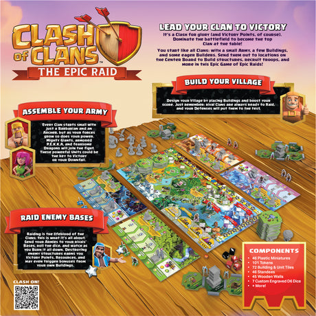 Asmodee clash of clans: the epic raid bordspel (engels, 2 - 4 spelers, 45 - 90 minuten, vanaf 12 jaar)