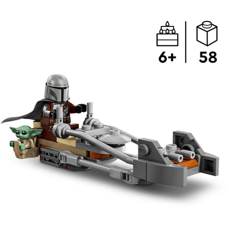 Lego star wars 75436 mandalorian en grogu's speederbike