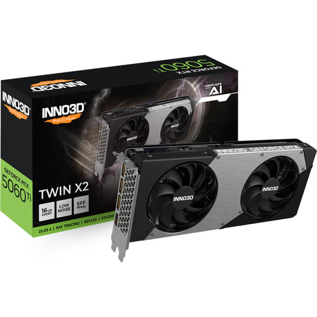 Inno3d geforce rtx 5060 ti twin x2 16gb grafische kaart (3x displayport, 1x hdmi 2.1, dlss 4)