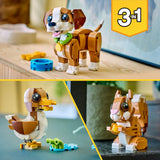 Lego ® creator 3in1 schattige dieren: speelse puppy - dierenset - bouw om tot eekhoorn of eend - 31382