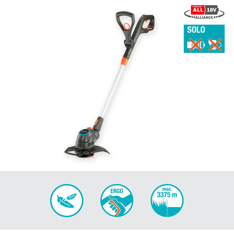 Gardena comfortcut 23 18v p4a solo grastrimmer (grijs oranje, 14701-55, accu niet inbegrepen)