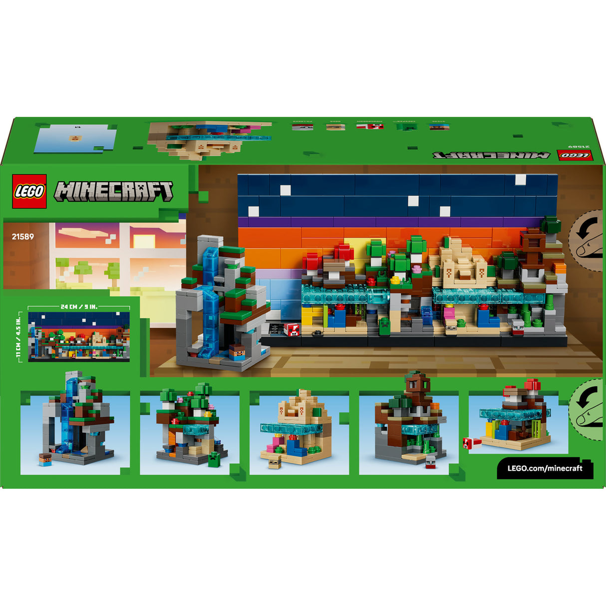 Lego minecraft minibiomen videogame speelgoed voor kinderen en kinderkamer decoratie - 21589