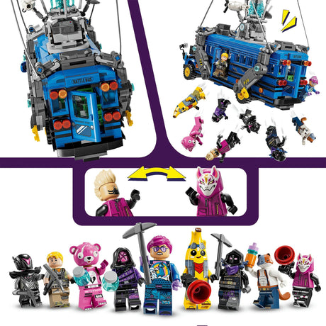 Lego fortnite battle bus uit de videogame - 77073