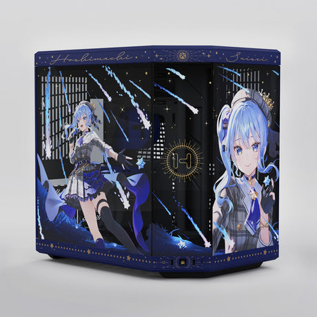 Hyte hoshimachi suisei y70 midi tower behuizing (blauw | 2x usb-a | 1x usb-c | tempered glass)