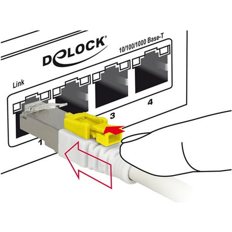 Delock patchkabel rj-45 secure met cat.6a (wit, 85333, 3 meter)