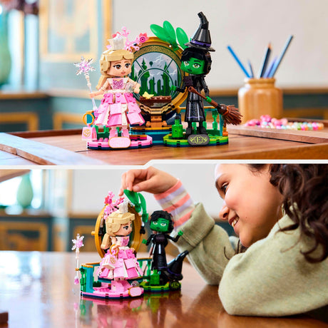 Lego wicked elphaba en glinda figuren, bouwbare speelgoed poppetjes van personages 75682