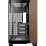 Antec c8 curve wood midi tower behuizing (zwart houtkleur | 2x usb-a | 1x usb-c | tempered glass)