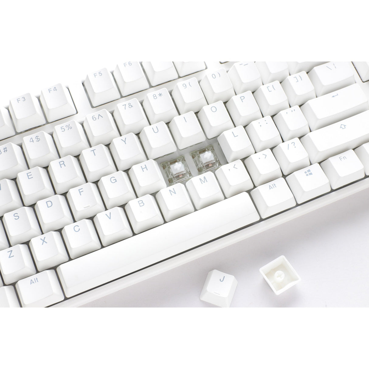 Ducky one 3 classic pure white rgb mechanisch toetsenbord (wit, us lay-out (qwerty), cherry mx silent red, 100%, rgb led, double-shot pbt, hot-swappable, quack mechanics)