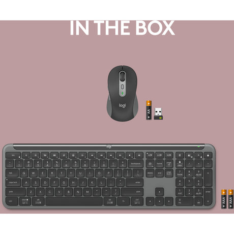 Logitech mk950 signature slim draadloze desktopset (grafiet, us-international lay-out (qwerty), 400 - 4000 dpi)