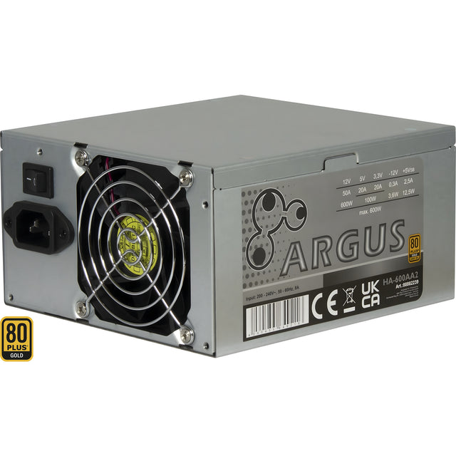Inter-tech ha-600aa2 600 watt voeding (zilver, 1x pcie)
