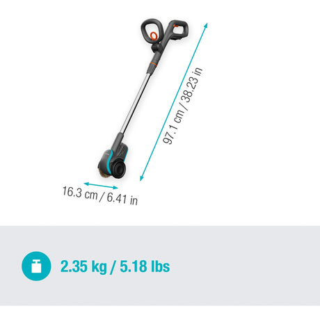 Gardena easyweed accu-onkruidborstel 1800 18v p4a solo onkruidverwijderaar (grijs turquoise, accu en oplader niet inbegrepen, power for all alliance)