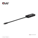 Club 3d usb-c naar triple displayport mst hub (zwart, 4k60hz)