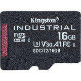Kingston industrial microsdhc 16gb geheugenkaart (zwart, klasse 10, uhs-i, u3, v30, a1)