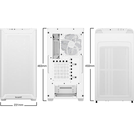 Be quiet! pure base 501 lx midi tower behuizing (wit | 2x usb-a | 1x usb-c | rgb | tempered glass)