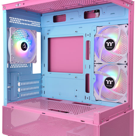 Thermaltake view 170 tg argb mini tower behuizing (roze | 2x usb-a | rgb | tempered glass)