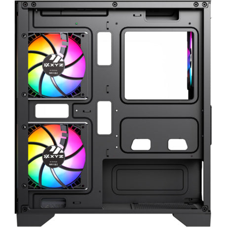Xyz pc gear titanium view lite midi tower behuizing (zwart | 2x usb-a | tempered glass)