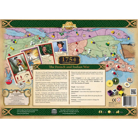 European player network 1754 conquest: the french and indian war bordspel (engels, 2 - 4 spelers, 60 - 240 minuten, vanaf 12 jaar)