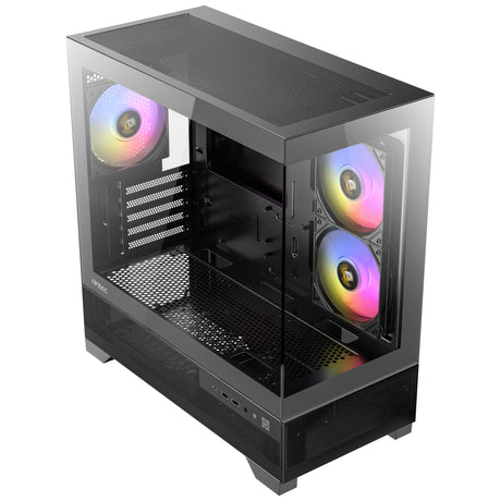 Antec cx500m rgb mini tower behuizing (zwart | 3x usb-a | tempered glass)