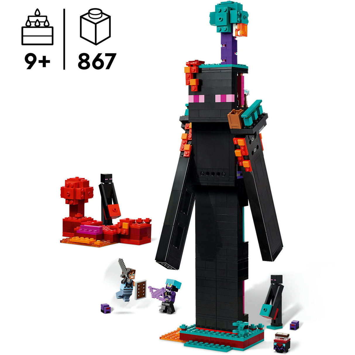Lego minecraft 2in1 de enderman toren speelgoed voor kinderen - 21279