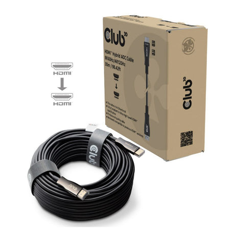Club 3d hdmi hybride aoc kabel (zwart, 30 meter)