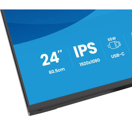 Iiyama prolite xb2497hsn-b1 23.8 monitor (zwart (mat), 100 hz, hdmi, displayport, usb-c, audio, lan)