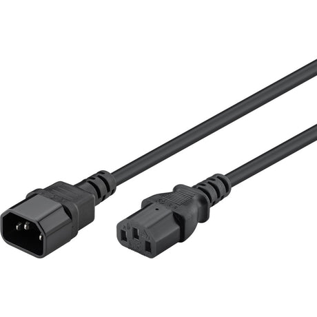 Goobay c14 naar c13 voedingsverlengkabel (zwart, 1 meter)